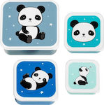 A Little Lovely Company Kids Set Lunch Plastic Box Blue