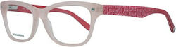 Dsquared2 Plastic Eyeglass Frame Butterfly Pink DQ5138 072