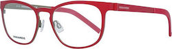 Dsquared2 Metal Eyeglass Frame Red DQ5184 068