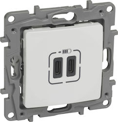 Legrand Niloe Πρίζα με 2 Θύρες USB