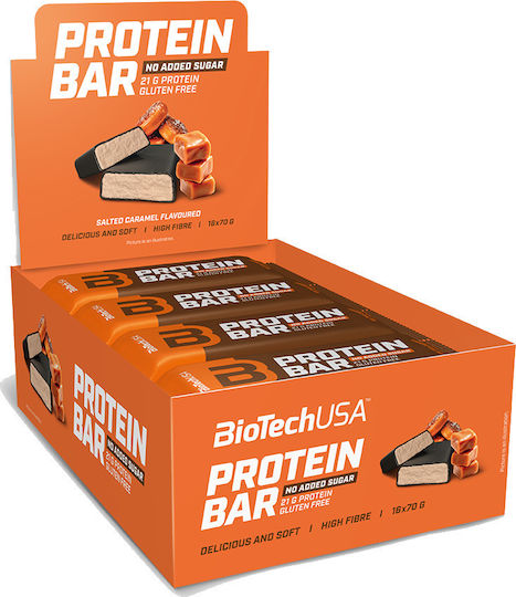 Biotech USA Protein Bar Μπάρες με 21gr Πρωτεΐνης & Γεύση Salted Caramel 16x70gr