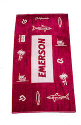 Emerson Beach Towel Cotton Burgundy 160x86cm.