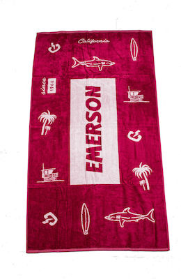 Emerson Beach Towel Cotton Burgundy 160x86cm.