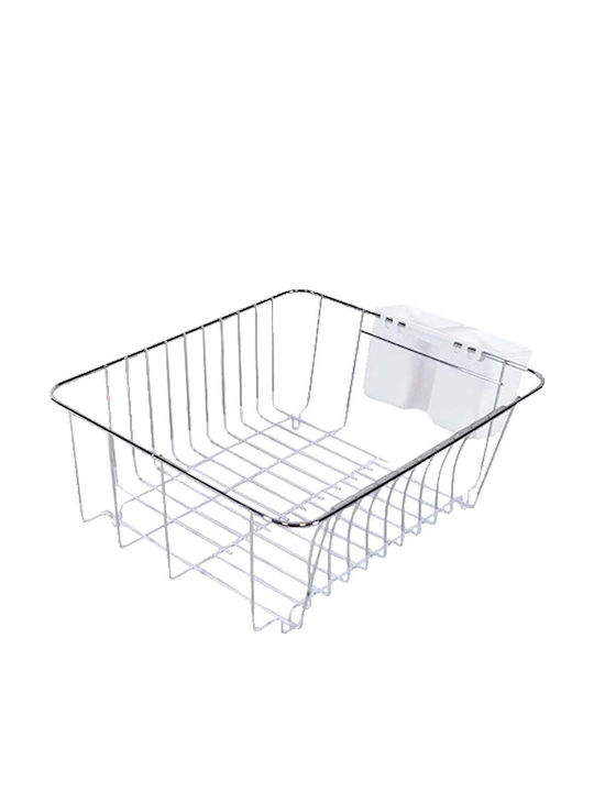 Sidirela Abtropfgestell für Geschirr über der Spüle Aus Metall in Weiß Farbe 35x30x15cm