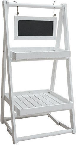 Marhome Βάση Γλάστρας Ξύλινη Λευκή 44x42x88εκ.