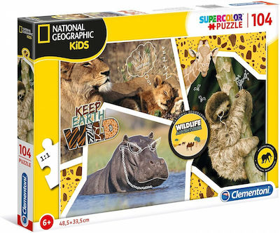 Kids Puzzle National Geographic Kids Wild Life for 6++ Years 104pcs Clementoni