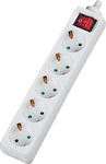 V05BK 5-Outlet Power Strip 1.5m White