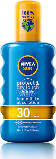 Nivea Protect & Dry Touch Водоустойчив Слънцезащитен Лосион за тяло SPF30 в Спрей 200мл