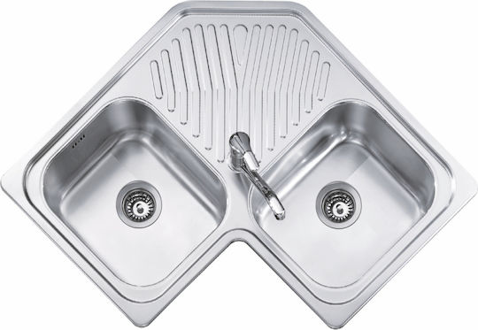 Macart Silk C-200 Drop-In Corner Inox Μ90xΠ90cm Silver