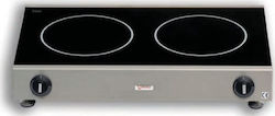 Berner Induktion Ηλεκτρική Εστία Επαγωγική Διπλή 6kW 60x38x11cm