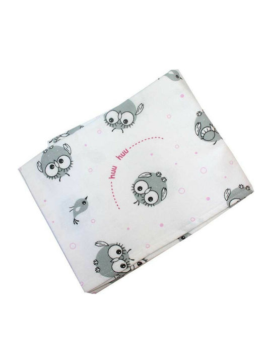 Pink Owl Flanell-Swaddle-Tuch in Rosa Farbe 65x80cm. 1Stück