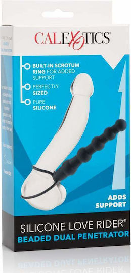 Calexotics Silicone Love Rider Beaded Dual Penetrator με Dildo 14cm σε Μαύρο Χρώμα