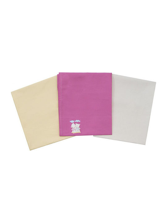 Mother Baby Twins Swaddle Wraps Fuchsia 90x90cm. 3pcs
