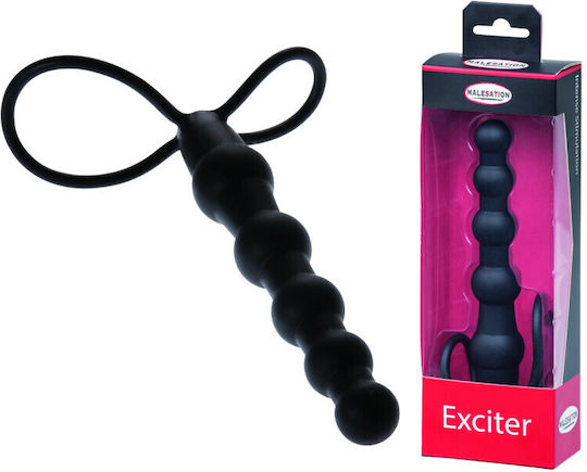 Malesation Exciter Plug W Rings Plug Πρωκτικό Dildo Black 15cm