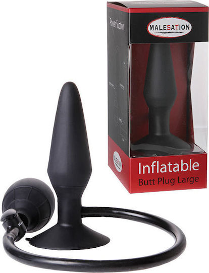 Malesation Inflatable Plug Suction Cup Plug Πρωκτική Σφήνα Black 12.9cm