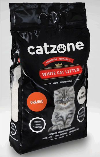 Catzone White Cat Litter Bentonite Cat Litter with Scent Orange 10kg