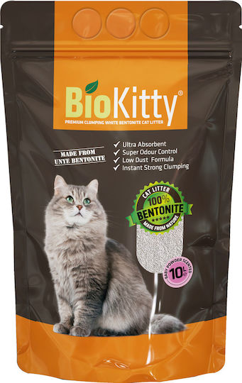 Biokitty Bentonite Cat Litter with Scent Baby Powder 10lt