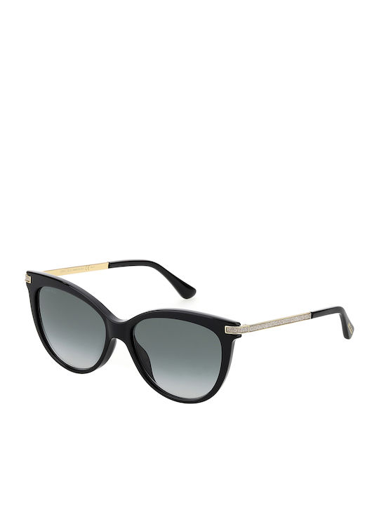Jimmy Choo Women's Sunglasses with Black Horn-Rimmed Frame and Black Gradient Lenses Axelle G S 807 9O