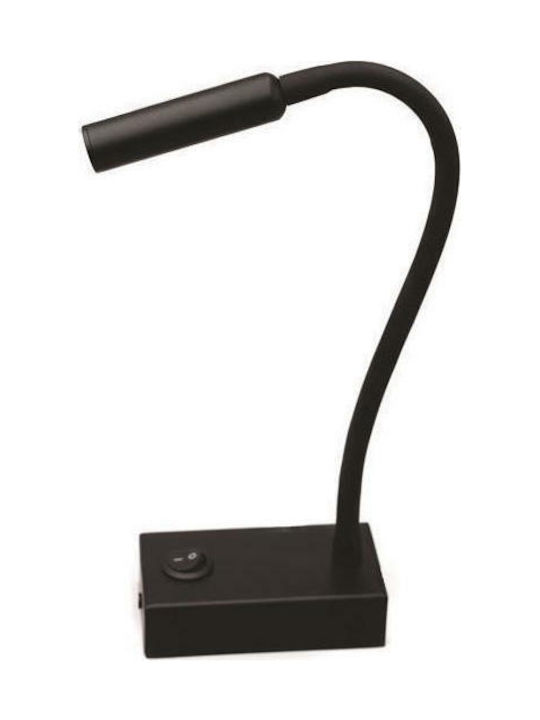 Eurolamp Ariston 7 LED Bürobeleuchtung mit flexiblem Arm in Schwarz Farbe