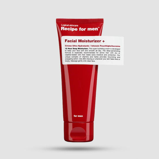 Recipe For Men Facial Moisturiser + Ενυδατική Ανδρική Κρέμα Προσώπου Ημέρας 75ml