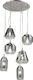 Ondaluce Cactus Pendant Chandelier for 6 Bulbs E27 Black