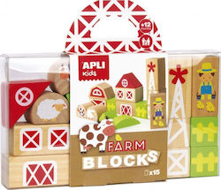 Apli Kids Building Block Wooden Farm for 1+ years 15pcs