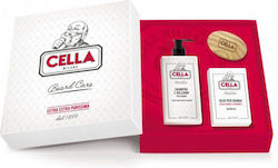 Cella Beard & Moustache Grooming Set with Conditioner Shampoo 200ml, Oil 50ml, Brush