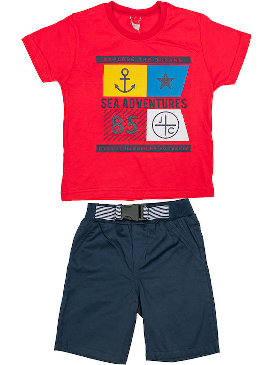 Joyce Kids Set with Shorts Summer 2pcs Red