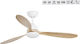 Faro Barcelona Poros 33524 Ceiling Fan 132cm with Light and Remote Control White