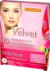 Karaver Velvet Facial Hair Removal Wax For Sensitive Skin Wild Rose 20pcs