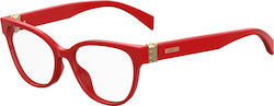 Moschino Women's Acetate Prescription Eyeglass Frames Red MOS509 C9A