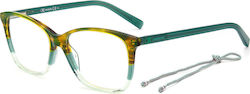 Missoni Damen Acetat Brillengestell Grüner MMI ...