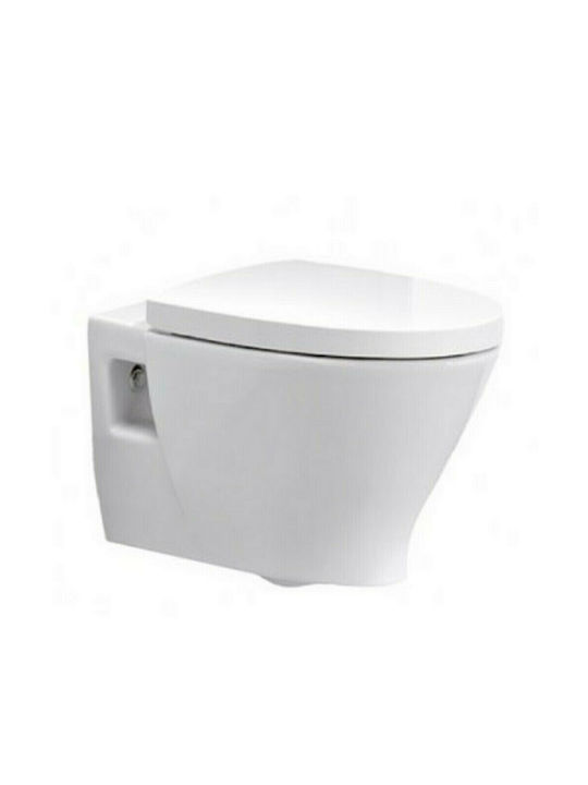 Sanitana PopArt Toaletă montată pe perete cu Capac Thermodur Albă Thermodur Sanitana PopArt Toaletă montată pe perete cu Capac Thermodur Albă Thermodur