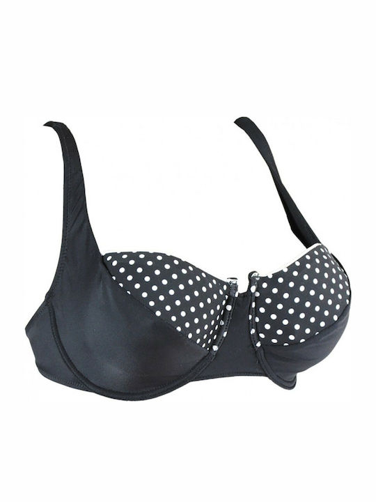 Rock Club Padded Bikini Bra BP-14332 Black Polka Dot BP14336.aspro-mauro