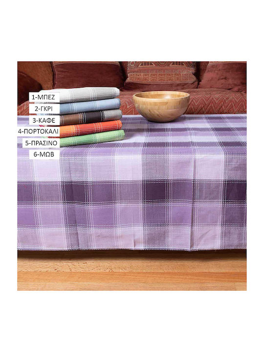 Silk Fashion 3702 Cotton & Polyester Checkered Tablecloth Γκρι 140x140cm