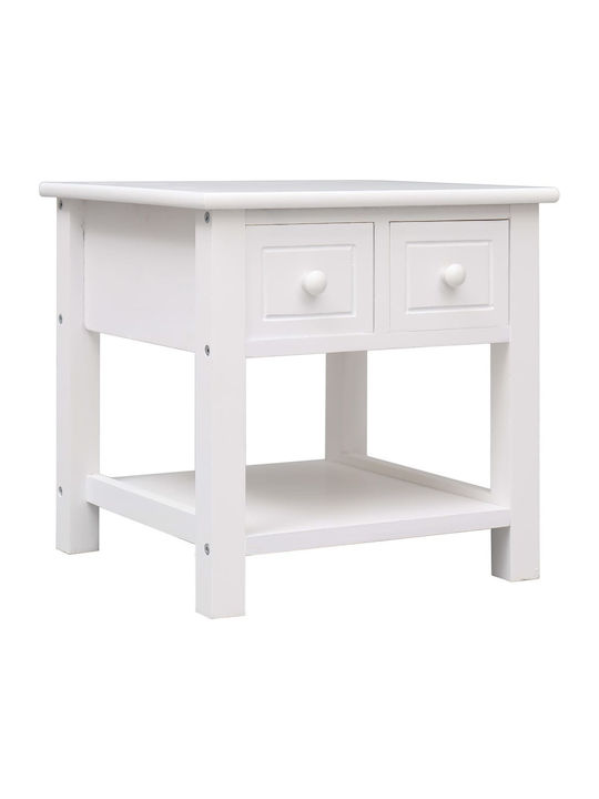 Square Wooden Side Table White L40xW40xH40cm