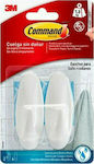 3M Plastic Hanger Kitchen Hook with Sticker White 2pcs 17081W