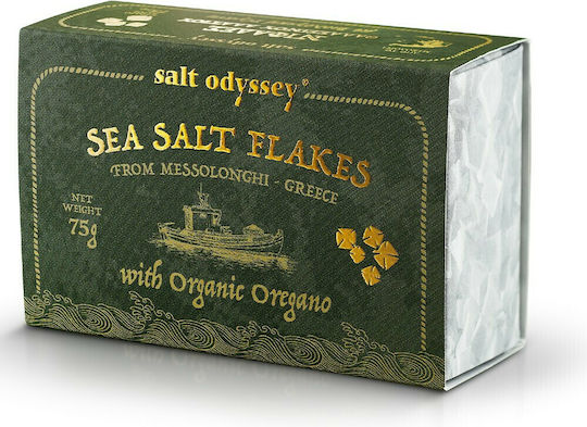 Salt Odyssey Mesolongi Flakes Organic Sea Salt with Organic Oregano 75gr