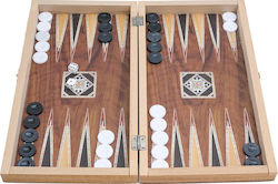 Manopoulos Laminate Oak Mosaic Handmade Backgammon/Chess Wood with Checkers 30x30cm