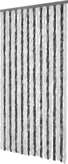 vidaXL Fabric Door Curtain Grey-White 100x220cm 241225
