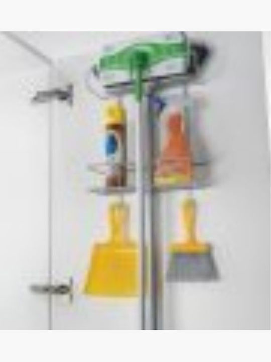 Metaltex Broomy Επιτοίχια Ραφιέρα Μπάνιου Μεταλλική 30x12x46cm Ασημί