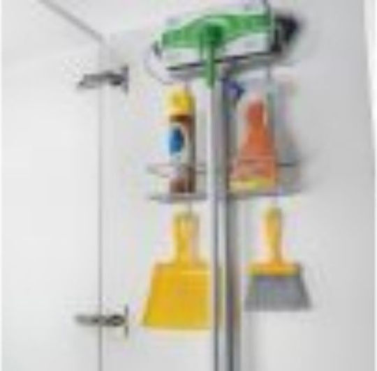 Metaltex Broomy Επιτοίχια Ραφιέρα Μπάνιου Μεταλλική 30x12x46cm Ασημί