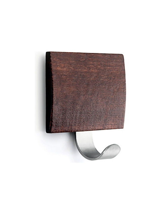 Inofix Κρεμάστρα Τοίχου από Χάλυβα και Ξύλο 45x51x22mm 2320 Μεταλλική Βέγκε 4.5x2.2x5.1cm