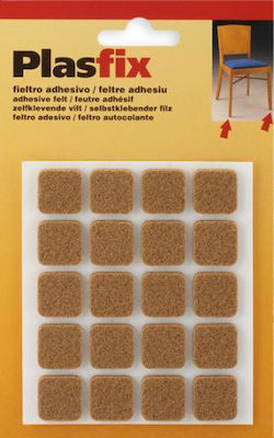 Inofix 4074-4 Square Furniture Protectors with Sticker 17x17mm 20pcs