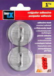 Inofix Metallic Hanger Kitchen Hook with Sticker Silver 2pcs 2176-1