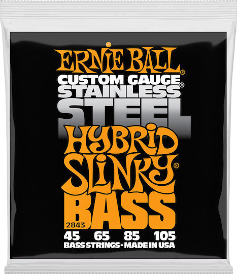 Ernie Ball Slinky Stainless Steel Bass Σετ Χορδών Stainless Steel Μπάσου 45 - 105" Hybrid