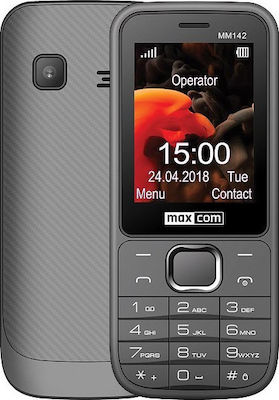 MaxCom MM142 Dual SIM Mobile Phone with Buttons Gray