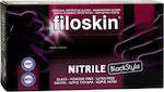 Filoskin Black Style Γάντια Νιτριλίου Χωρίς Πούδρα σε Μαύρο Χρώμα 100τμχ