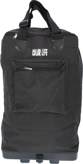 Colorlife Σακ Βουαγιάζ 30lt Μαύρο με Ρόδες Υφασμάτινο Μ57xΠ19xΥ34εκ.