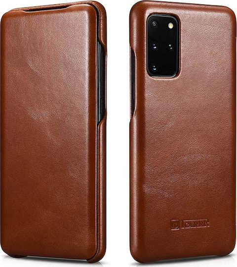 iCarer Curved Edge Vintage Книга Кожа Кафяв (Galaxy S20+)
